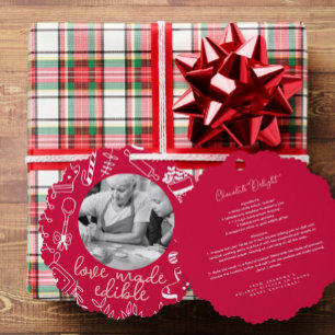 Christmas Red Photo Holiday Baking Ornament Card