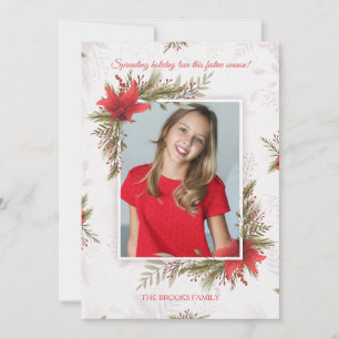 Christmas Red Photo Holiday Card Vertical