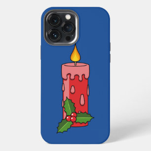 Christmas Red Pillar Candle with Holly iPhone 13 Pro Max Case