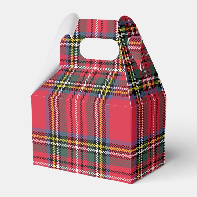 Christmas Red Plaid Gable Favour Box (Front Side)