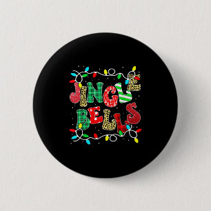 Christmas Red Plaid Jingle Bells Christmas Family 6 Cm Round Badge