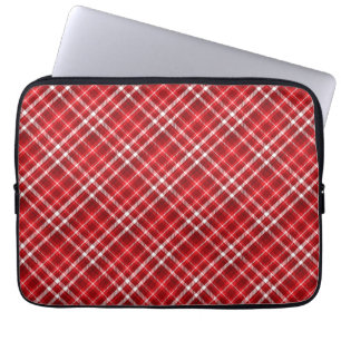 Christmas Red Plaid Pattern Design-62667 Laptop Sleeve
