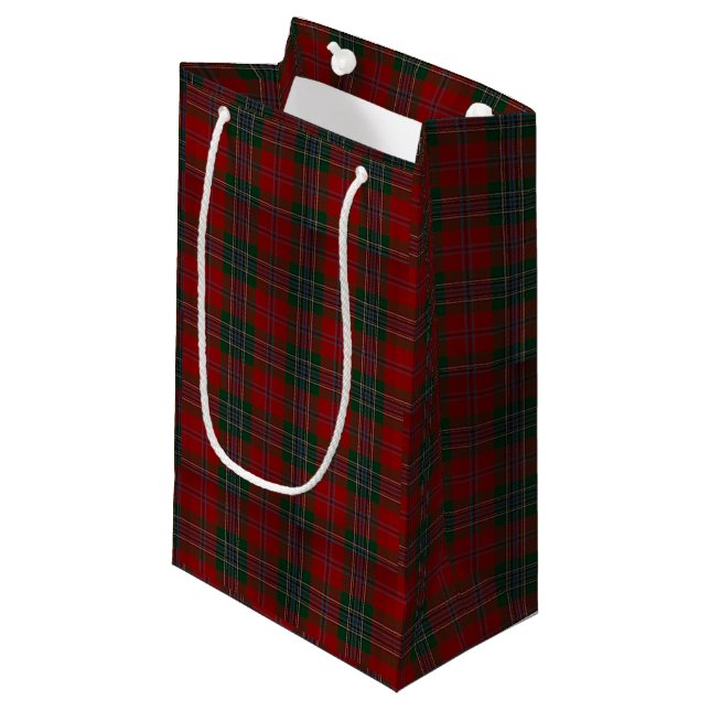 Christmas Red Plaid Small Gift Bag (Front Angled)