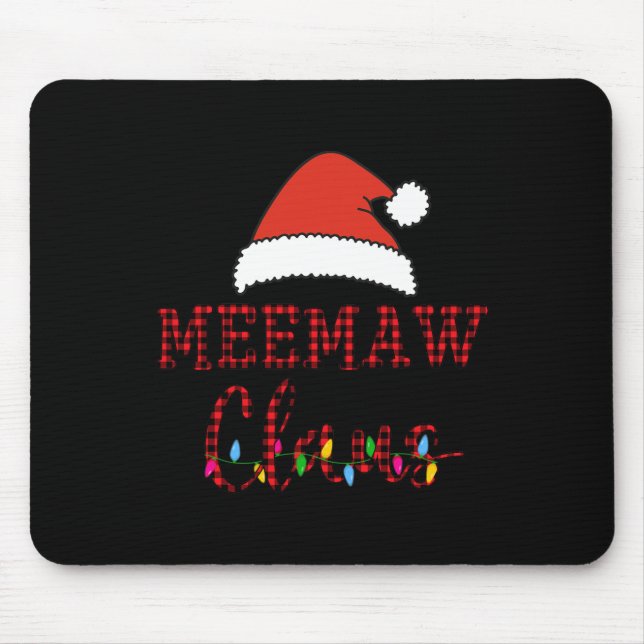 Christmas Red Plaid Ugly Xmas Holiday Party Meemaw Mouse Pad (Front)