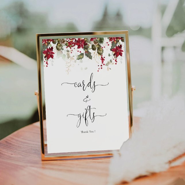 Christmas Red Poinsettia Cards and Gifts Sign (Creator Uploaded)