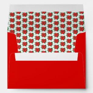 Christmas Red Poinsettia Design Envelopes