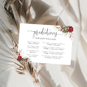 Christmas Red Poinsettia Predictions Card