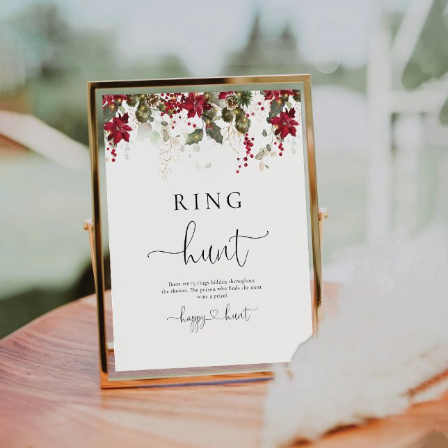 Christmas Red Poinsettia Ring Hunt Sign (Creator Uploaded)