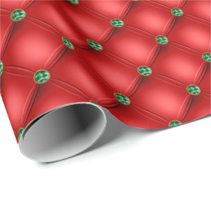 Christmas Red Puffy Quilted Wrapping Paper