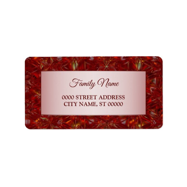 Christmas Red Return Address Luxury Label (Front)