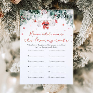 Christmas Red Santa Baby How Old Was Mummy Game Invitation