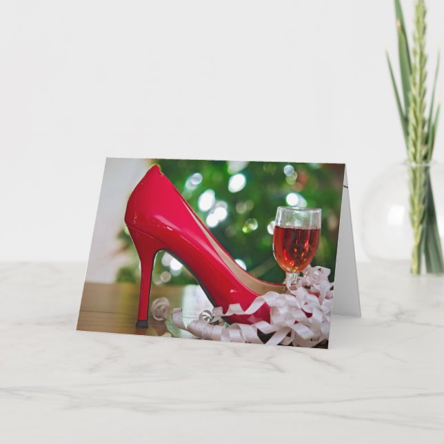 Christmas Red Shoe Holiday Card (Front)