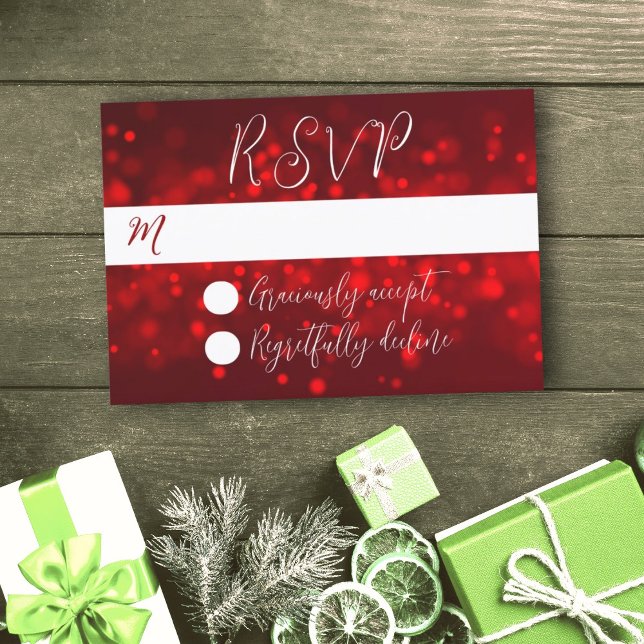 Christmas Red Sparkling Lights RSVP Cards (Creator Uploaded)