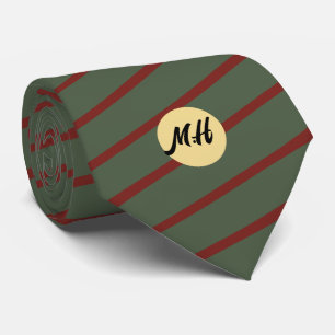 Christmas red stripes green matching family Custom Tie
