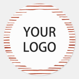 Christmas Red Stripes  Logo  Classic Round Sticker
