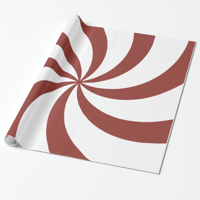 Christmas red swirls wrapping paper (Unrolled)