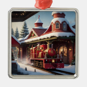 Christmas Red Train Ornament