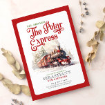 Christmas red train the polar express birthday invitation<br><div class="desc">Embark on a magical journey through the wonders of the season with our Christmas Train "Polar Express" Birthday Party Invitation. This invitation is not just an announcement; it's a ticket to an enchanting celebration that captures the timeless spirit of holiday magic. The centerpiece of this invitation is a captivating watercolor...</div>