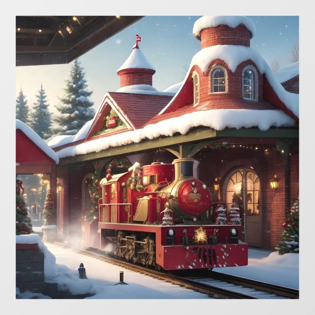 Christmas Red Train Window Cling (Sheet)
