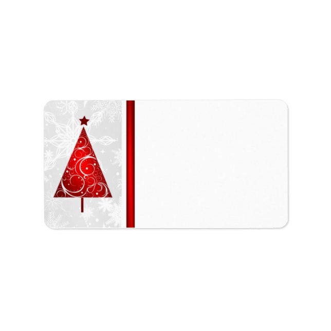 Christmas Red Tree - Blank Mailing Labels (Front)