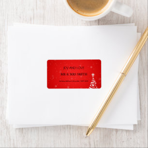 Christmas red tree spell Label