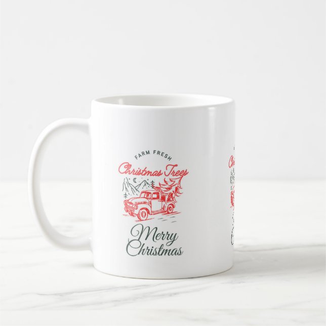 Christmas Red Truck by Sommer Hamilton  Coffee Mug (Left)