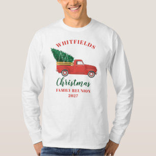 Christmas Red Truck Family Reunion Custom Matching T-Shirt