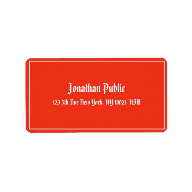 Christmas Red White Calligraphy Template Address Label (Front)