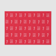 Christmas Red & White Candy Cane Business Logo