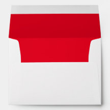 Christmas Red White Envelope With Return Address