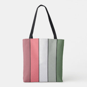 Christmas Red White Green Color On Textured Paper Tote Bag