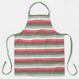 Christmas Red White Green Colour On Textured Paper Apron