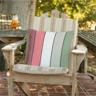 Christmas Red White Green Colour On Textured Paper Cushion