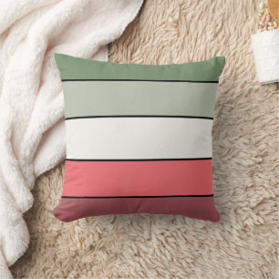 Christmas Red White Green Colour On Textured Paper Cushion