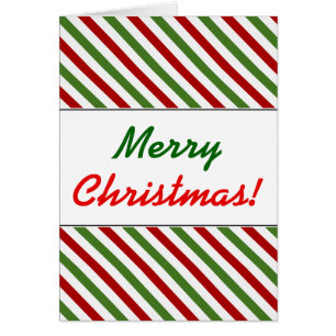 Christmas; Red, White & Green Striped Pattern