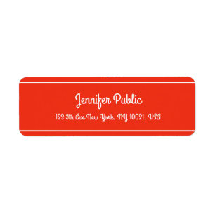 Christmas Red White Hand Script Elegant Template Return Address Label