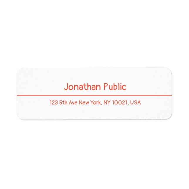 Christmas Red White Hand Script Return Address Label (Front)