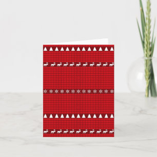 Christmas Red White Knitted Sweater Holiday Card