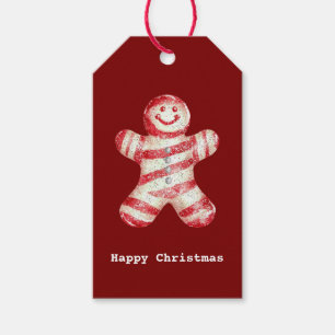 Christmas Red White Peppermint Gingerbread Cookie Gift Tags