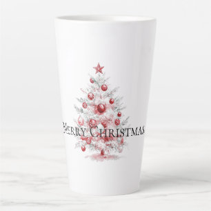 Christmas Red White Peppermint Tree Latte Mug