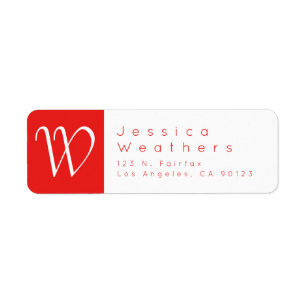 Christmas Red & White   Return Address Label