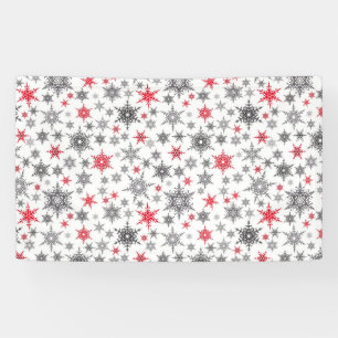 Christmas, red, white, snowflakes, winter, New yea Banner