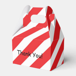 Christmas Red White Stripe Party Favour Boxes