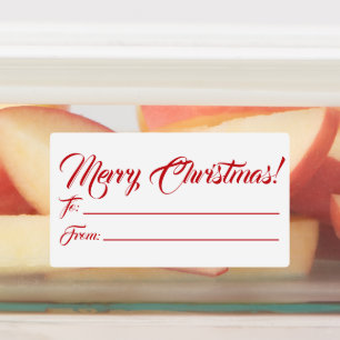 Christmas red white to from blank script elegant