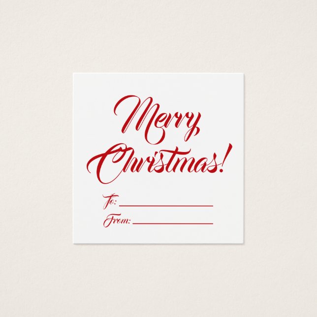 Christmas red white to from blank script elegant e (Front)