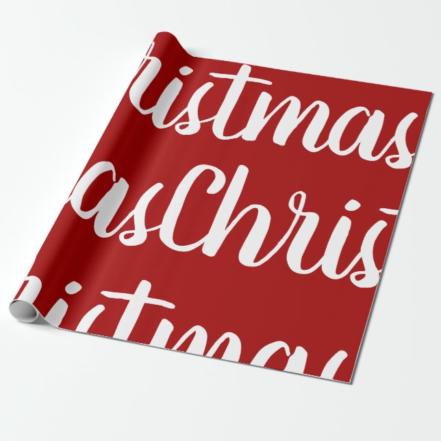 Christmas Red White Wrapping Paper (Unrolled)