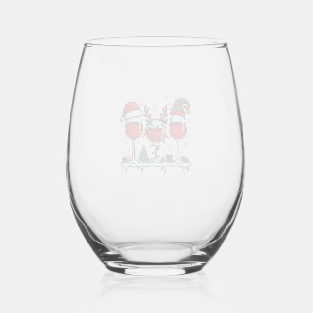 Christmas Red Wine Glasses Holiday Vector (Front)
