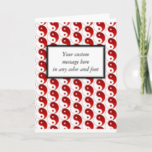 Christmas Red Yin & Yang Pattern Holiday Card