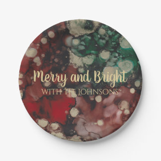 Christmas Reds and Golds Paper Plate