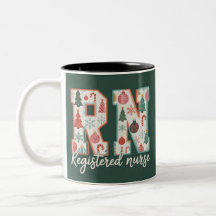 Christmas Registered Nurse Crew RN Holiday Two-Tone Coffee Mug